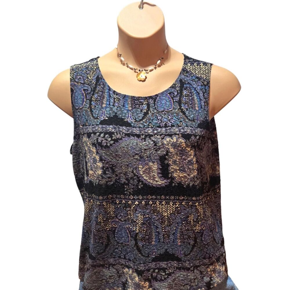 Y2K grunge paisley print tank - WHITESTAG - SIZE XL